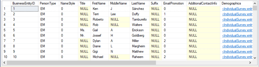 select all columns