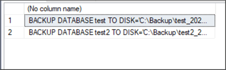 backup t-sql code generated