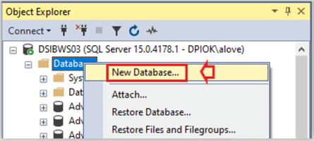 create new database