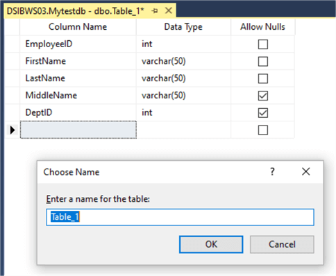 ssms design new table