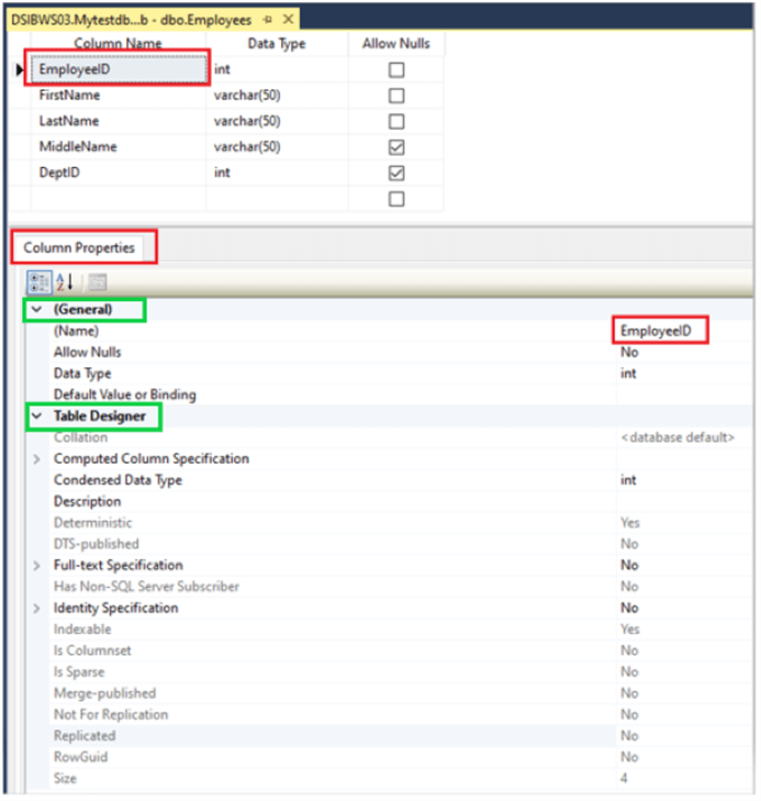 ssms table designer