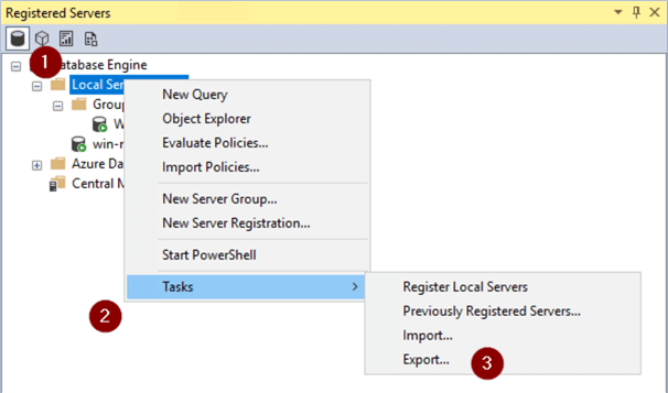 Backup Registered Servers File