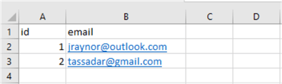 Excel information to export