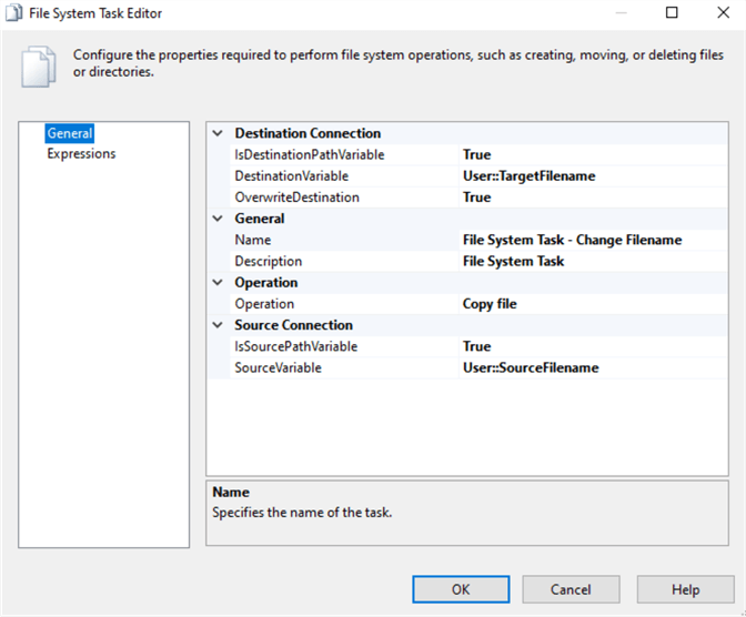 file system task editor