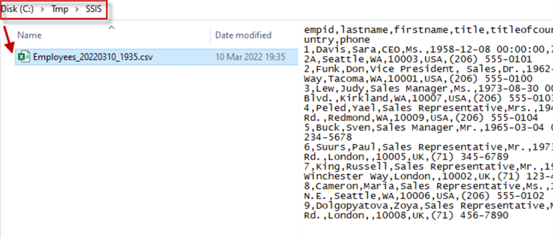 review exported data