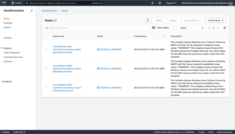 aws cloudformation monitor deployment process