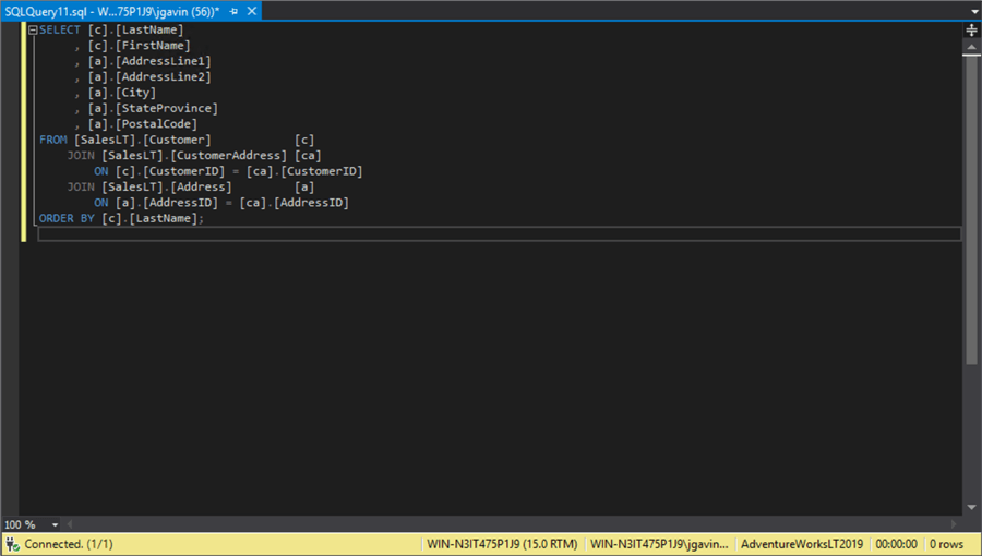 Customer List Query