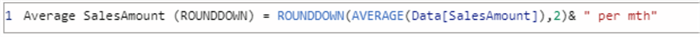 Using the ROUNDDOWN DAX function
