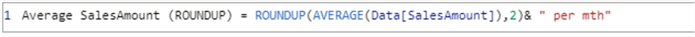 Using the ROUNDUP DAX function
