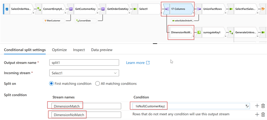 add Conditional split transformation