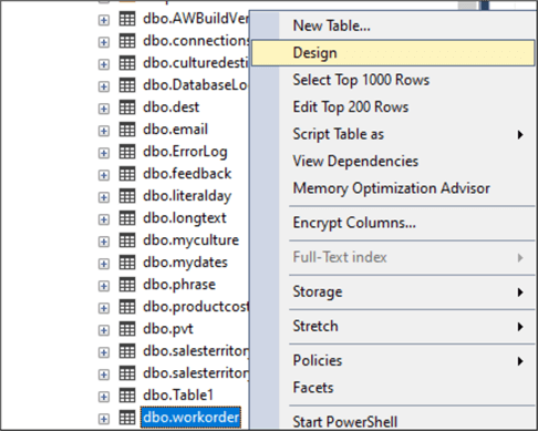 ssms table designer