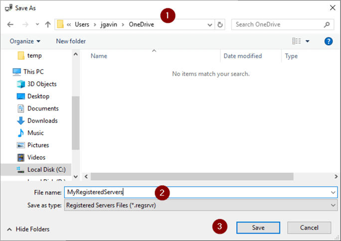 Export File Location