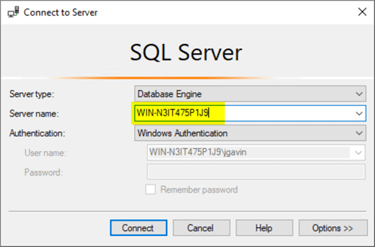 Connect to Default Instance