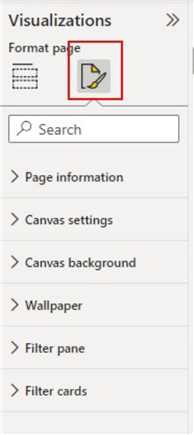 Format section in Visualisations pane in Power BI Desktop.
