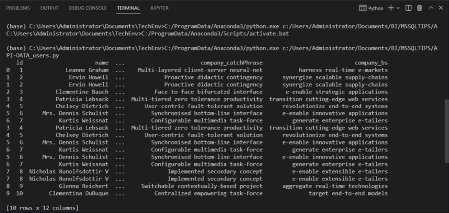 api data