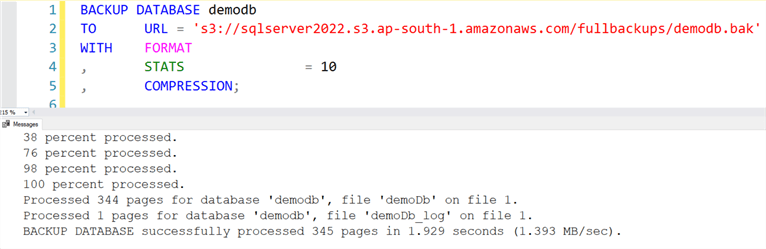 backup database