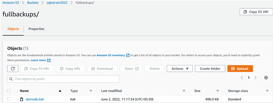aws s3 bucket backup files