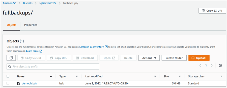 aws s3 bucket backup files