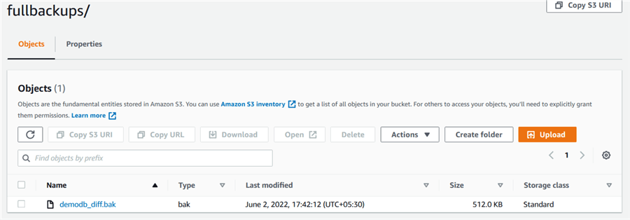 aws s3 bucket backup files