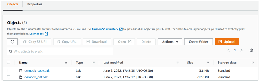 aws s3 bucket backup files