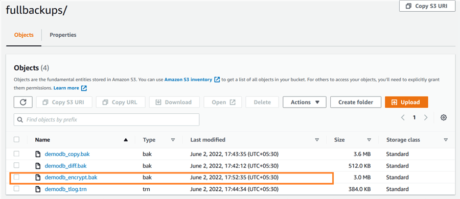 aws s3 bucket backup files