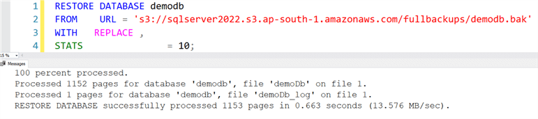 restore database command
