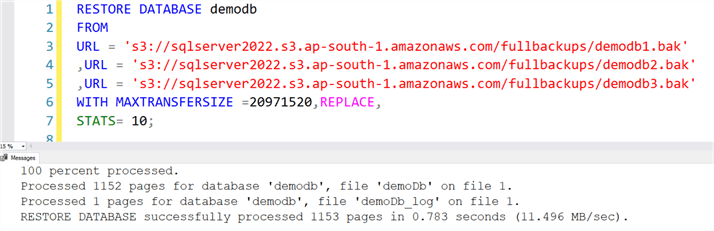 restore database command