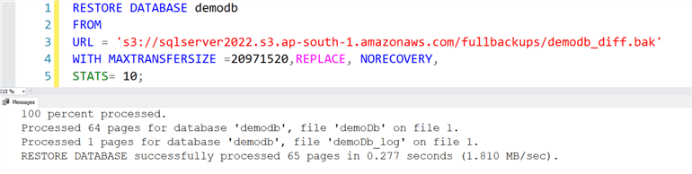 restore database command