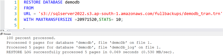 restore database command