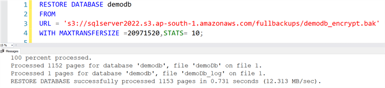 restore database command