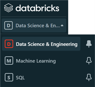 Illustration showing the various databricks workspaces for different personas