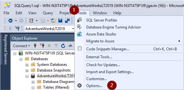 SSMS Options