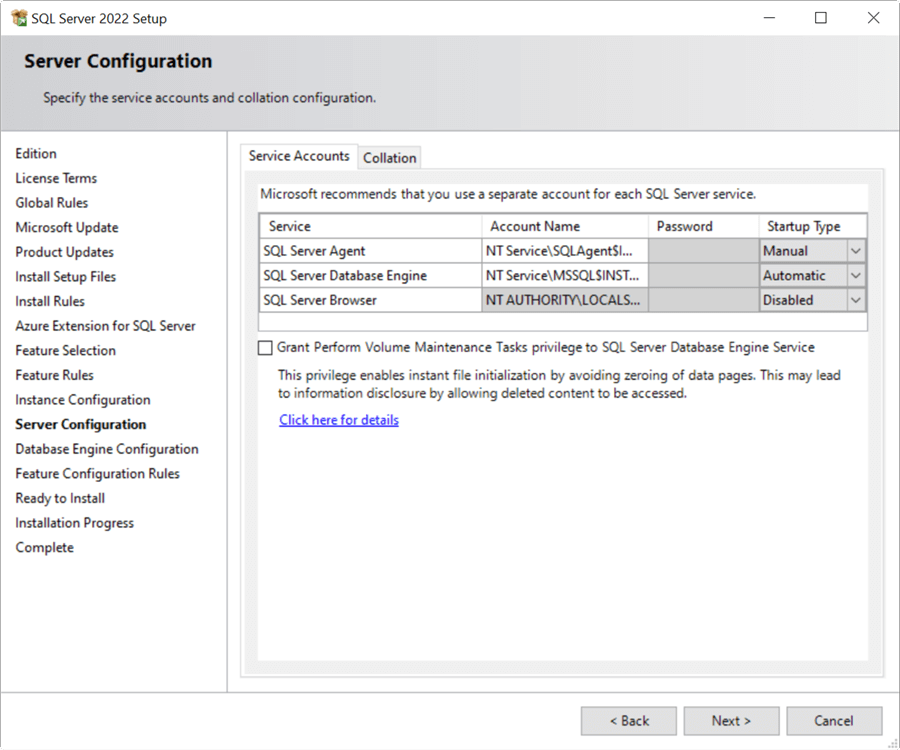 server configuration