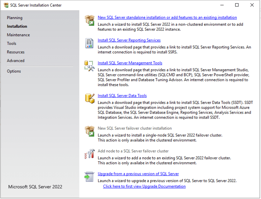 sql server 2022 installation