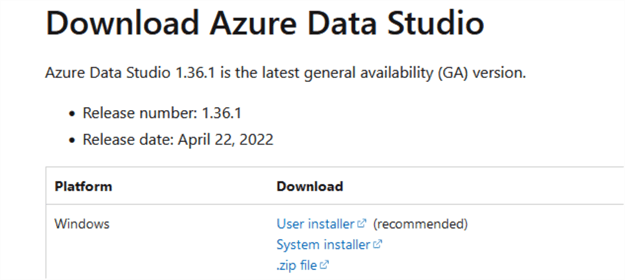 azure data studio download