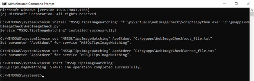 Start the Windows Service