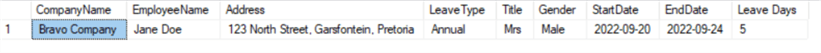 query results