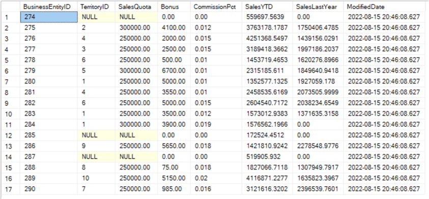 SQL UPDATE Examples