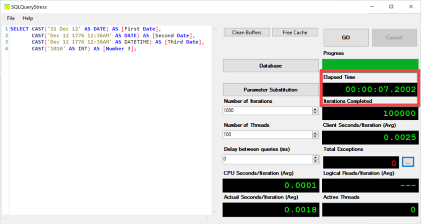 SQLQueryStress CAST