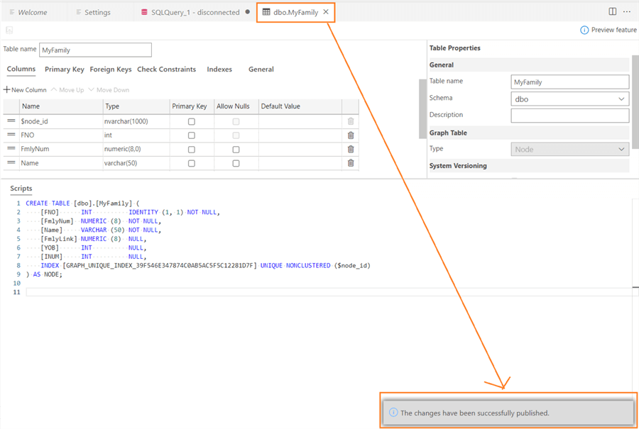 Build Graph Node and Edge Tables using Azure Data Studio
