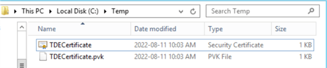 tde cert files