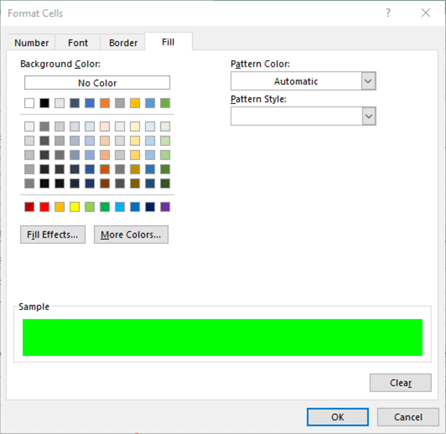 Format cells