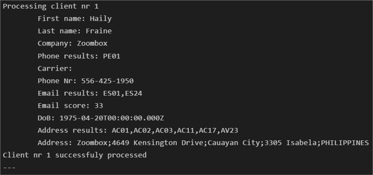personator identity script output