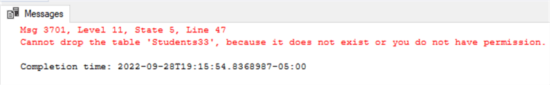 Error message