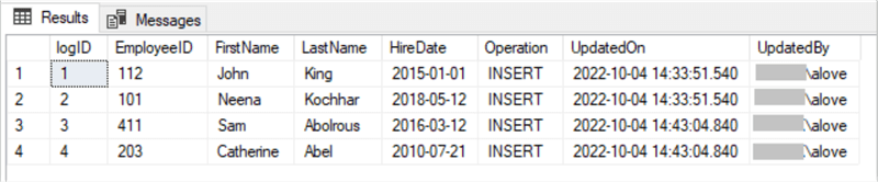 SQL Triggers for Inserts, Updates and Deletes on a Table