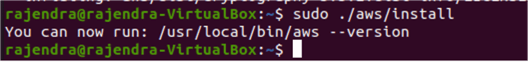 Install the AWS CLI using the file named 