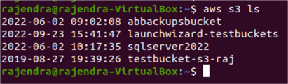 Basic AWS CLI Command - List all 3 buckets in account