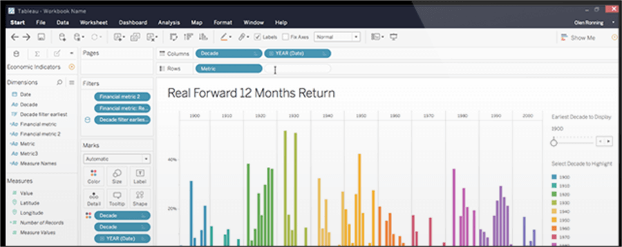 tableau interface