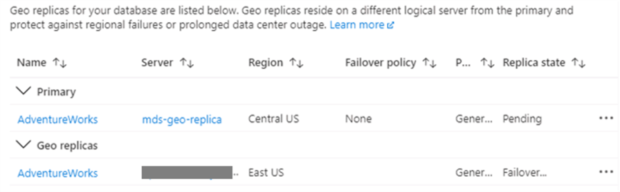 Setup and Configure a Failover Database for Azure SQL Database