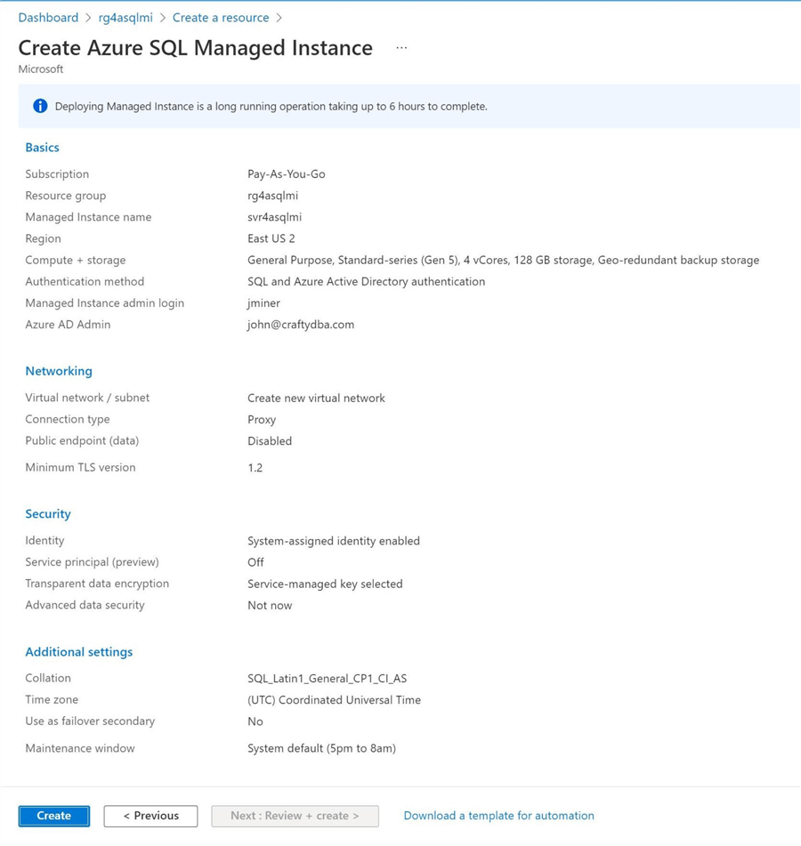 How to Deploy, Configure and Test Azure SQL Managed Instance